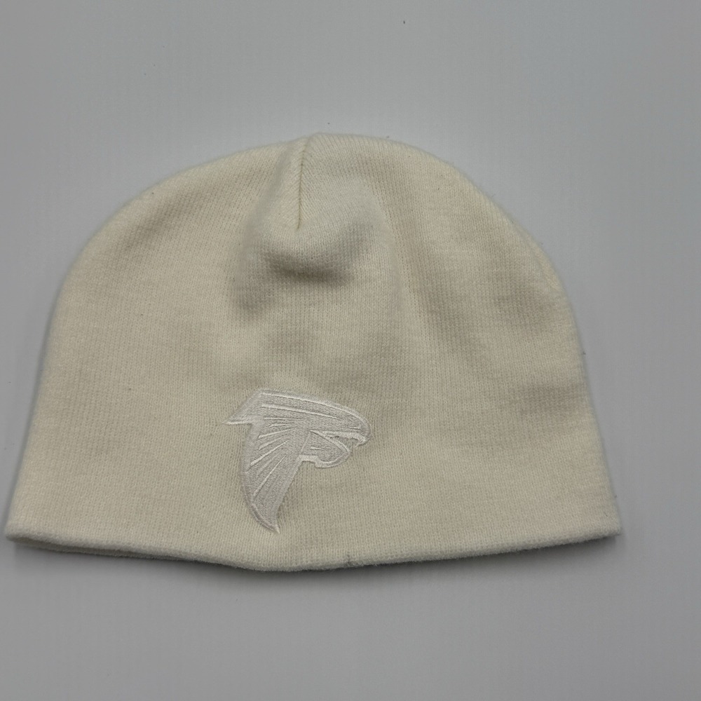 Atlanta Falcons Reebok NFL Beanie Cream White Knit Hat Vintage Team Logo